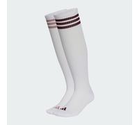 adidas Unisex 3 Stripes Knee Socks 2 Pair Pack Socks, white/maroon/white/magic mauve, L
