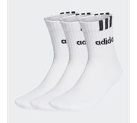 adidas Sportswear Unisex 3 Pack Cushioned 3 Stripe Linear Socks - White, White, Size Xs, Men White