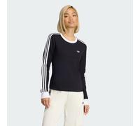 Adidas Originals 3 Stripes Slim Long Sleeve T-shirt Black S Woman
