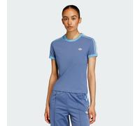 Adidas Originals 3 Stripes Slim Short Sleeve T-shirt Blue S Women