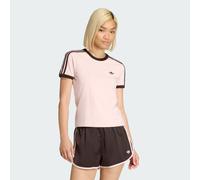 Adidas Originals 3 Stripes Slim Short Sleeve T-shirt Pink L Women