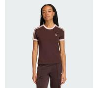 Adidas Originals 3 Stripes Slim Short Sleeve T-shirt Brown L Woman