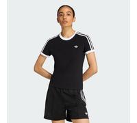 Adidas Originals 3 Stripes Slim Short Sleeve T-shirt Black L Woman