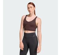 adidas Women's 3 Stripes Studio All Me Light Support Sports Bra - Aurora Coffee - XS - Brown