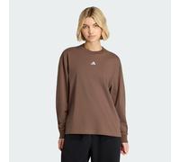 adidas 3 Stripes Studio Boyfriend Longsleeve Tee, Brown, Size 2Xl, Women Brown