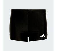 adidas Junior Boys 3 Stripe Boxer Swim Shorts - Black, Black/White, Size 15-16 Years Black/White