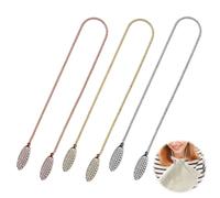 3 Strips 50cm Napkin Holder Napkin Clips Napkin Chain with Clips Portable Metal Napkin Ties Effective Fixation Suitable for the Elderly, Children, Men and Women (Steel/Gold/Rose Gold)