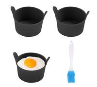 3 Stück Silikonschüssel-Eierform, Eierform, Backen-Mini-Kuchenform, Silikon-Eierform, Luftfritteuse-Eierkocher, kann zur Herstellung von Schokolade, Keksen verwendet werden (schwarz)