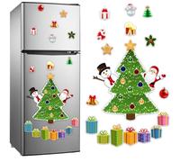3 Styles Christmas Fridge Magnets, Christmas Themed Magnetic Sticker Decoration, Santa Claus Snowman Xmas Tree Home DIY Decor for Refrigerator Wardrobe Door Car Indoors Outdoor (C)