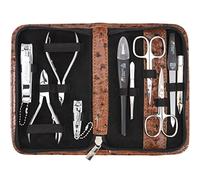 3 Swords Germany - brand quality 10 piece manicure pedicure grooming kit set for professional finger & toe nail care scissors clipper fashion leather case in gift box, Made by 3 Swords (6608)
