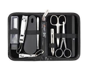 3 Swords Germany - brand quality 10 piece manicure pedicure grooming kit set for professional finger & toe nail care scissors clipper fashion leather case in gift box, Made by 3 Swords (4511)