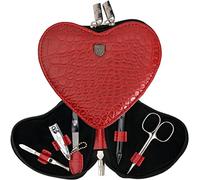 3 Swords Germany - brand quality 5 piece manicure pedicure grooming kit set for professional finger & toe nail care scissors clipper fashion leather case in gift box, Made in Solingen Germany (777102)