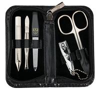 3 Swords Germany - brand quality 5 piece manicure pedicure grooming kit set for professional finger & toe nail care scissors clipper fashion leather case in gift box, Made by 3 Swords (521217)