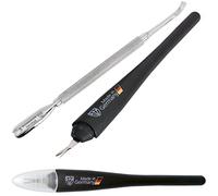 3 Swords Germany - brand quality CUTICLE REMOVER TRIMMER KNIFE (1 piece) and 1 cuticle pusher scratcher (1 piece) manicure for professional finger nail care by 3 Swords