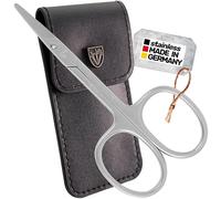 3 Swords Germany - Brand Quality Stainless Steel INOX Curved Cuticle Scissors with Round Tips for Diabetics or Kids - Made in Solingen Germany