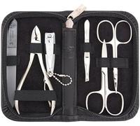 3 Swords Germany - manicure pedicure kit set - genuine leather black