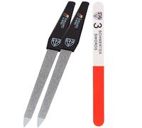 3 Swords Germany - Sapphire Metal Nail File 2 Pieces with 1 Piece 3-Way Nail Buffer - Nail Care for You Made in Germany