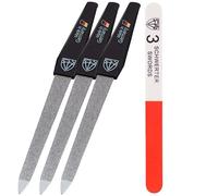 3 Swords Germany - Sapphire Metal Nail File 3 Pieces with 1 Piece 3-Way Nail Buffer - Nail Care for You Made in Germany