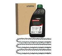 3 tallox Saw Chains + 1 Litre Oil 3/8 1.3 mm, 56 TG, 40 cm Compatible with Oregon, Dollmar, Einhell, Makita Black & Decker and Other Saw Chain Oil