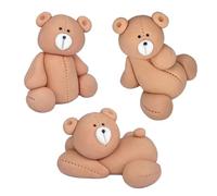 3 Teddy Bear Decorations - Teddy Bear Picnic Party Supplies & Baby Shower Cake Decoration