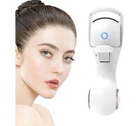 3-Temp Heated Eyelash Curler with Auto Shut-Off - USB-C Rechargeable & Travel-Sized for Women, Hypoallergenic Natural Lash Lift Tool, Waterproof Tip & LED Indicator (White)