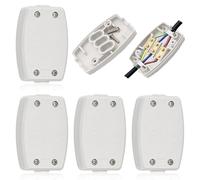 3 Terminal Electrical Junction Box, KYYGKY 4 PCS 13amp 250v Flex Connector 3 Core Cable Joiner Electrical Cable Junction Box White Electricals Wire Connectors for Indoor Lighting, Power, Wiring