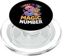 3 The Magic Number Funny 3rd Birthday Cute Lion PopSockets PopGrip for MagSafe
