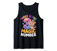 3 The Magic Number Funny 3rd Birthday Cute Lion Tank Top