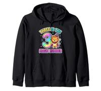 3 The Magic Number Funny 3rd Birthday Cute Lion Zip Hoodie