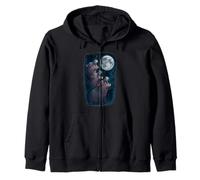 3 Three Baby Hippos Howling At The Moon Zip Hoodie