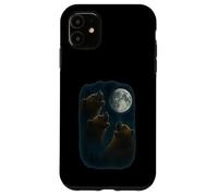 3 Three Grizzly Bear Howling At The Moon Case for iPhone 11