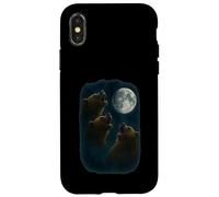 3 Three Grizzly Bear Howling At The Moon Case for iPhone X/XS