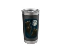 3 Three Grizzly Bear Howling At The Moon Stainless Steel Insulated Tumbler