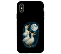 3 Three Pekin Duck Howling At The Moon Case for iPhone X/XS
