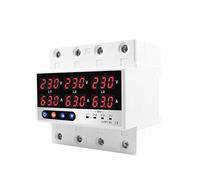 3 Three Phase Voltage Current Relay Protector 100A 63A 60A 220V 3P Over Under Voltage Relay Current Limiter Adjustable Protect(63A With N 3X230V)