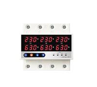 3 Three Phase Voltage Current Relay Protector 100A 63A 60A 220V 3P Over Under Voltage Relay Current Limiter Adjustable Protect(63A without N 380V)