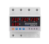 3 Three Phase Voltage Over Under Voltage Protector ATS Automatic Transfer Switch Phase Selector Uninterrupted Power 63A 100A 220V 3P Over Current Limiter (63A)