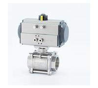3" Three Piece High Platform Pneumatic Ball Valve 304 Stainless Steel Q611F-16P DN80 Pneumatic Ball Valve(Double Acting)