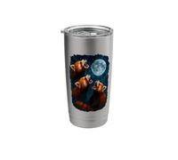 3 Three Red Pandas Howling At The Moon Stainless Steel Insulated Tumbler