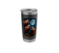 3 Three Red Pandas Howling At The Moon Stainless Steel Insulated Tumbler