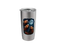 3 Three Red Pandas Howling at The Moon Stainless Steel Insulated Tumbler