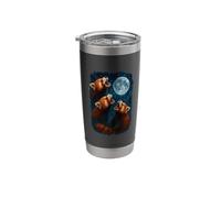 3 Three Red Pandas Howling at The Moon Stainless Steel Insulated Tumbler