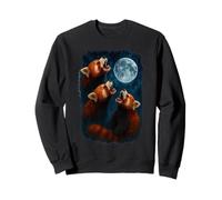 3 Three Red Pandas Howling At The Moon Sweatshirt