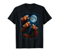 3 Three Red Pandas Howling At The Moon T-Shirt