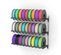 3-Tier 3D Printer Wall Mount Filament Storage Rack: Heavy Duty Metal Organizer Shelf Without Wheels for Printing Studio Office Workshop Store Rolling Filaments Spool ABS PLA TPU PETG