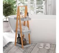 Kleankin 3 Tier A Frame Bathroom Shower Caddy Storage Unit, Brown