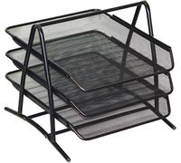 3 Tier A4 Mesh in Tray | Mesh Desk Organiser | for Home & Office | Black | File