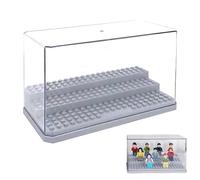 3-Tier Acrylic Minifigures SeriesFigures Blocks Display Cases, Dustproof Building Block Display Box Acrylic Case Boxfor Collection Action Figures Blocks Models - Gift for Lego Lovers (Grey)