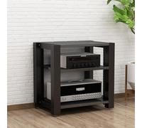 3-Tier Adjustable AV Rack Stand for Home Theater Steel Media Console with Shelves Sturdy Design 60x51x60cm Black - Perfect for TV Audio and Equipment Storage