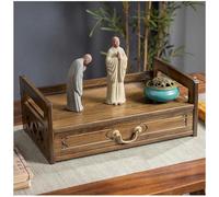 3-Tier Altar Table with Drawer Puja Table Natural Bamboo Shrine Table for Spiritual Meditation Table Oriental Style Prayer Table Cabinet Storage for Living Room,Walnut,52 * 16.5cm/20.4 * 6.5in